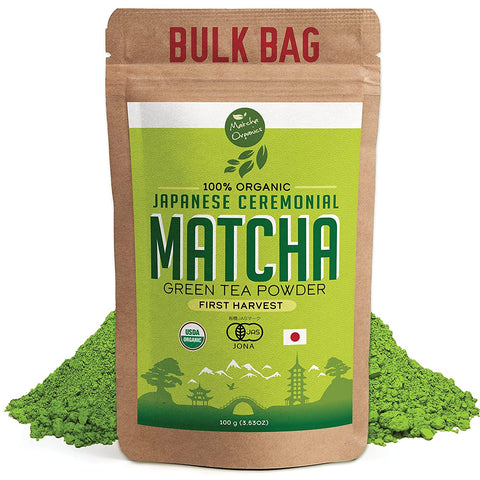 Pure Organic Ceremonial Grade Matcha Green Tea Powder Extract - 3.53 oz / 100g